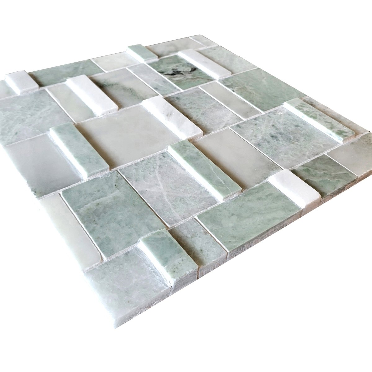 Elevations Blocks Mint Dimensional Stone Mosaic