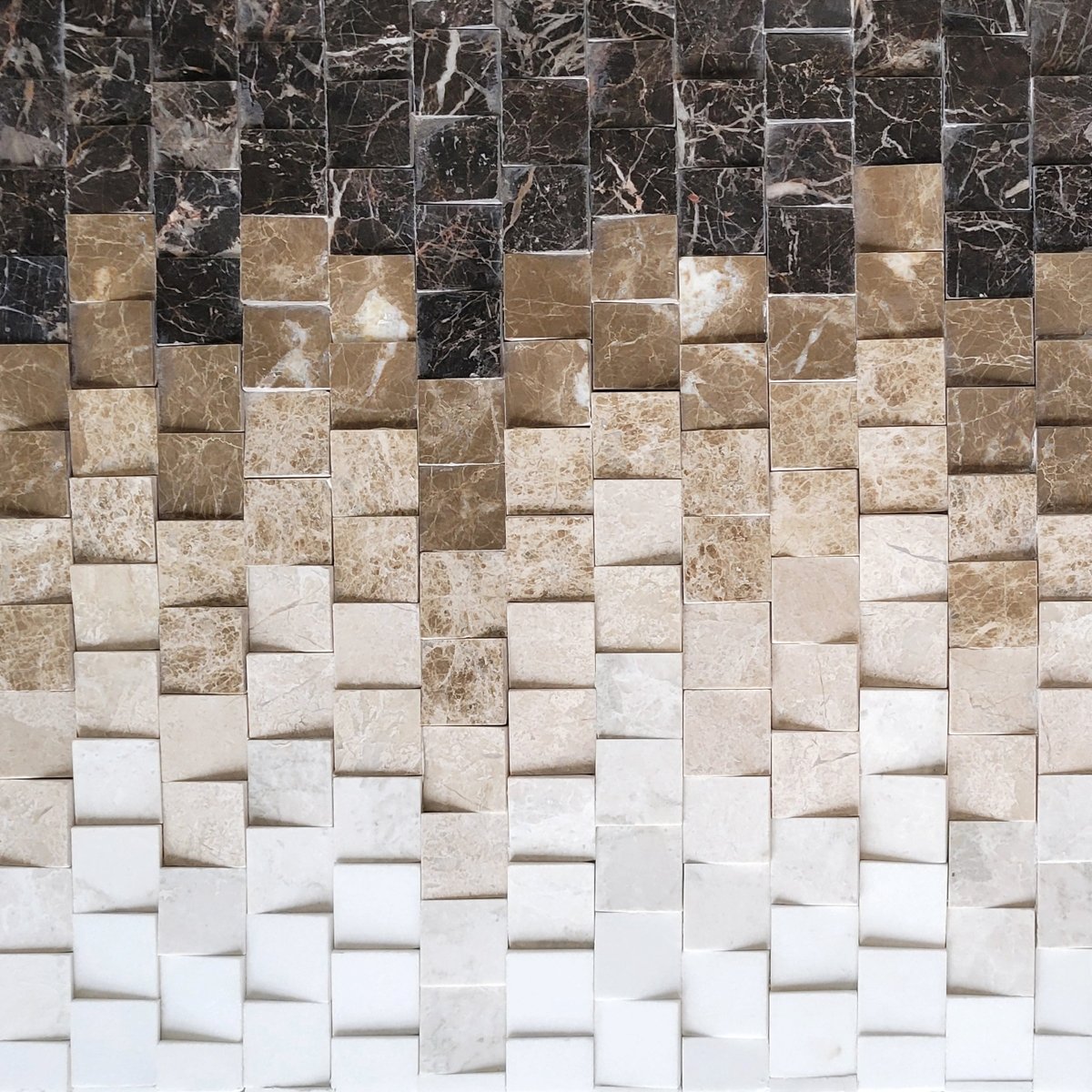 Elevations Ombre Brown Dimensional Stone Mosaic