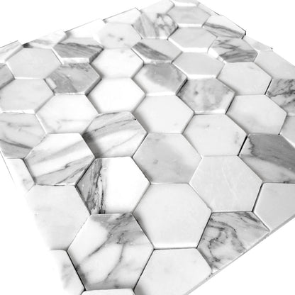 Elevations Statuary Hexagon 2'' Dimensional Stone Mosaic