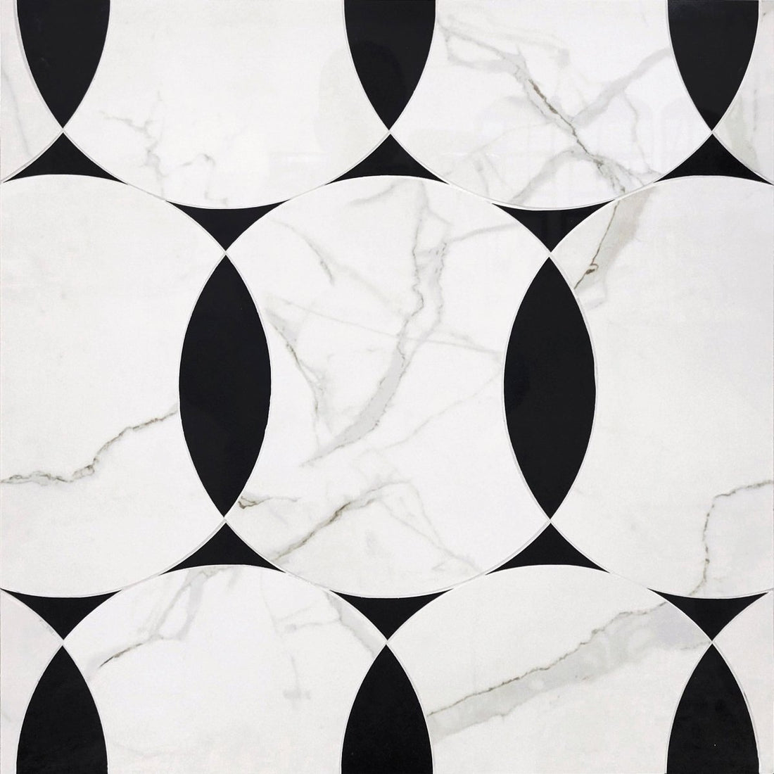 Decoline Aldo Noir Circles Stone Waterjet Mosaic – Artsaics