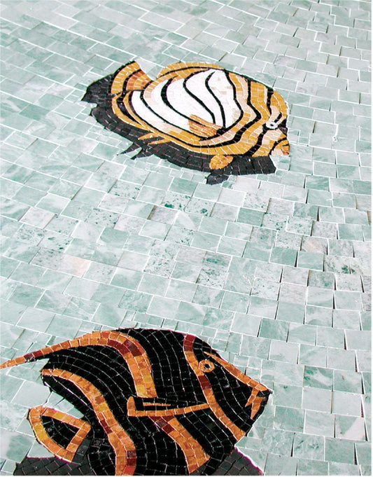  Fish Mosaic Tile | Reef Fish 1 Stone Mosaic - Artsaics 