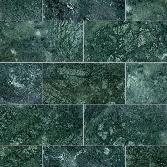 Forest Green Polished Marble Field Tile 6''x12''x3/8''