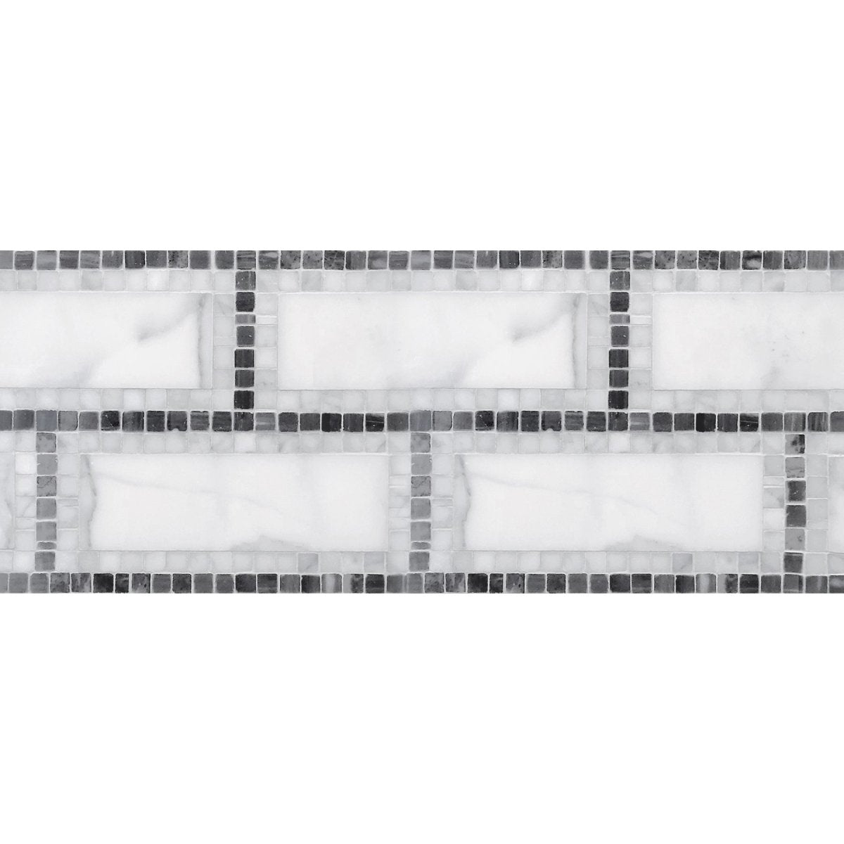 Fusion Grigio Brick 6 1/2" Stone Mosaic Border