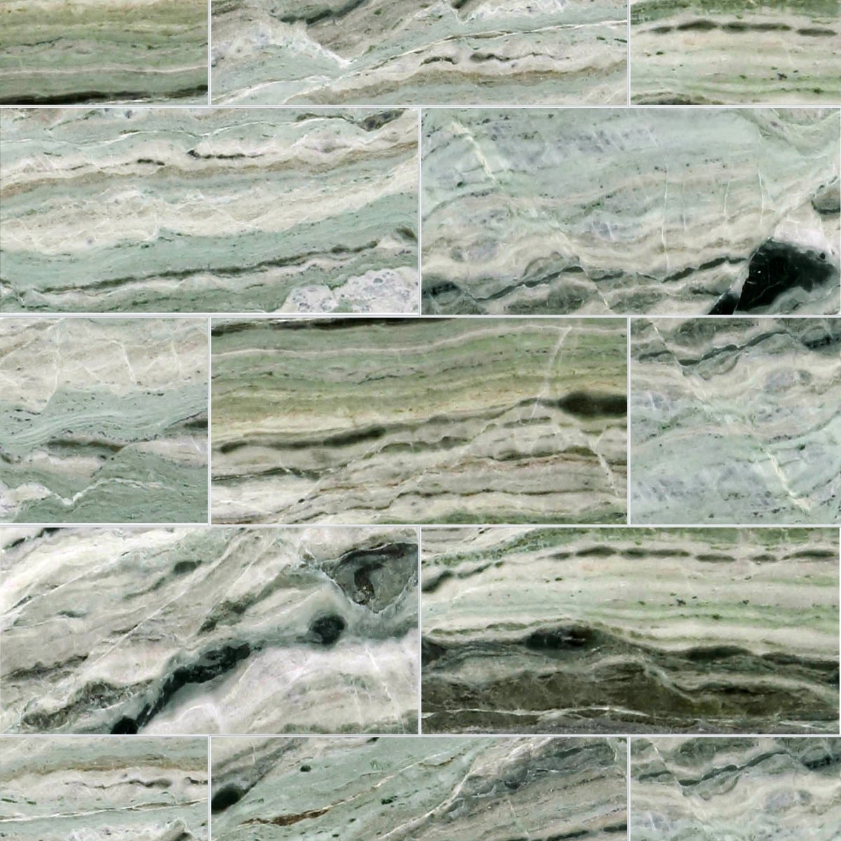 Green Leaf Honed Marble Field Tile 6''x12''x3/8''