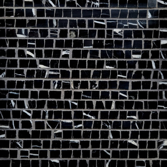 Hand Cut Nero Marquina 5/8'' Stone Mosaic