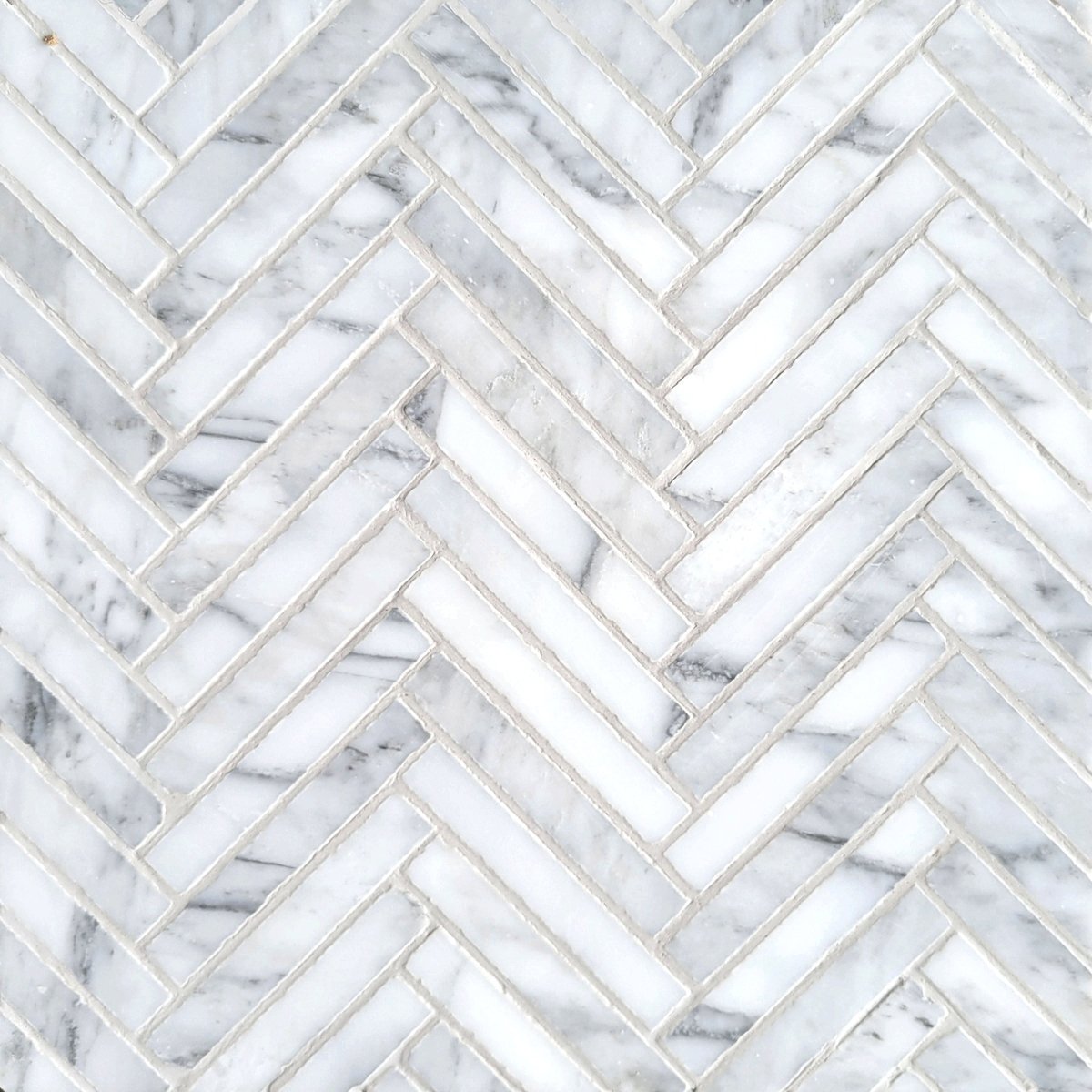 Herringbone Asian White 5/8''x3'' Stone Mosaic