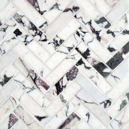 Herringbone Breccia Capraia 1''x4'' Stone Mosaic