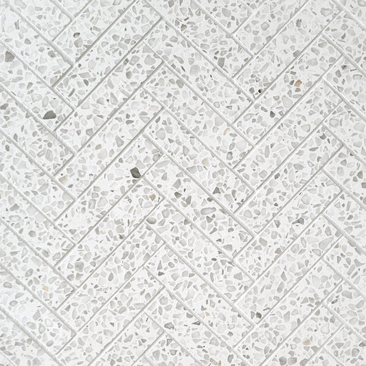 Herringbone Sugar Marble Terrazzo Honed 1''x4'' Mosaic