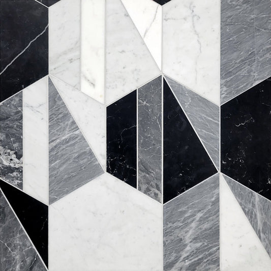 Decoline Hex Temo Abstract Stone Waterjet Mosaic