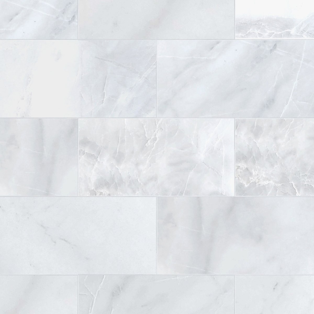 Ice White Honed Marble Field Tile 6''x12''x3/8''