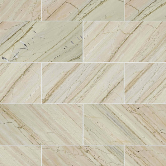 Lime Polished Marble Field Tile 6''x12''x3/8''