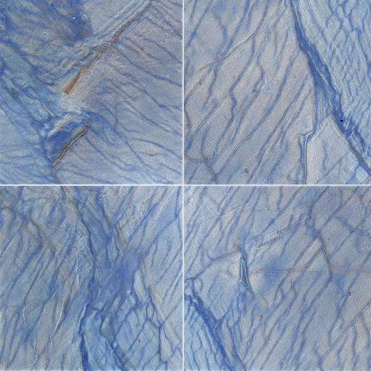 Macubas Blue Polished Quarzite Field Tile 12''x12''x3/8''
