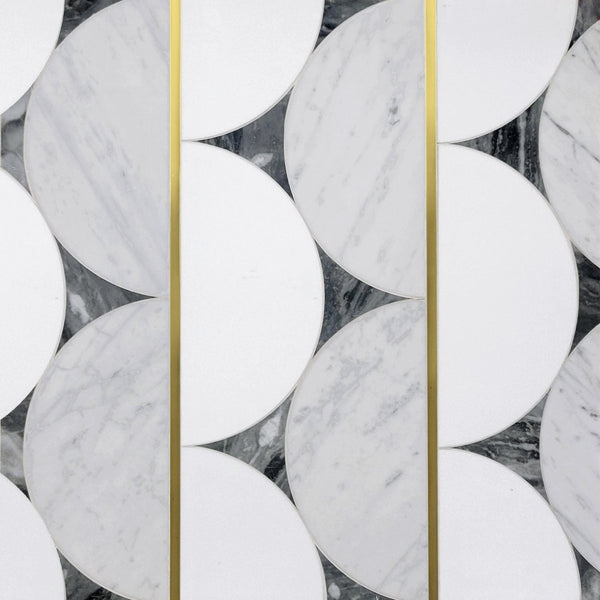 Decoline Decoline Max Geometric Stone & Metal Waterjet Mosaic – Artsaics