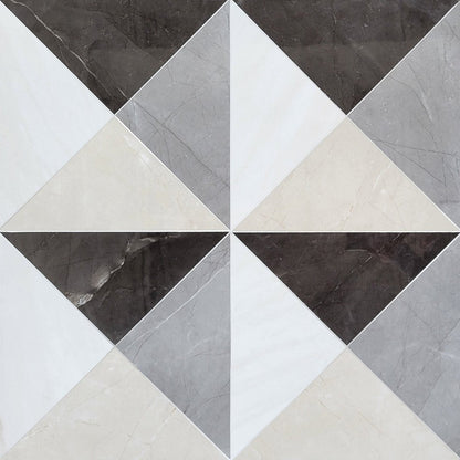 Melina Large Armani Gris Triangle Porcelain Waterjet Tile