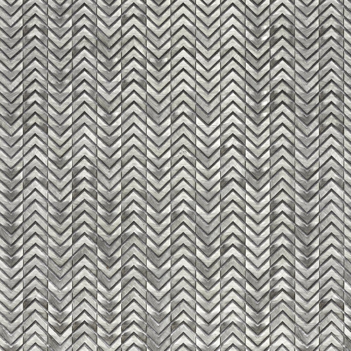 Silver Chevron Metal Mosaic