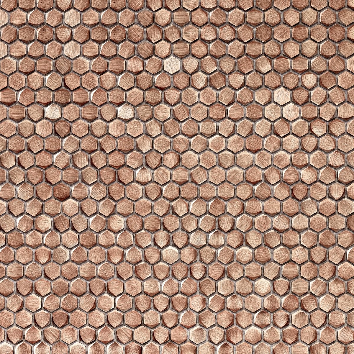 Metalico Hexagon Copper Metal Mosaic