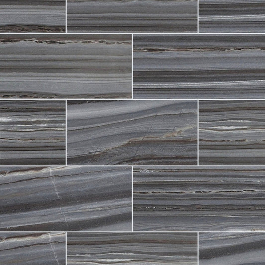 Mont Blue Honed Marble Field Tile 6''x12''x3/8''