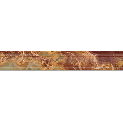 Multicolor Red Onyx Chairrail 2''x12'' Stone Molding Polished