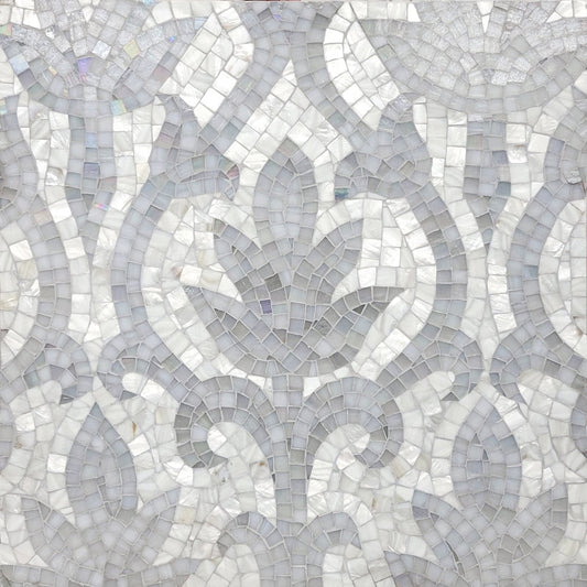 La Perla Munna Ornamental Pearl shell & Lava Glass Mosaic
