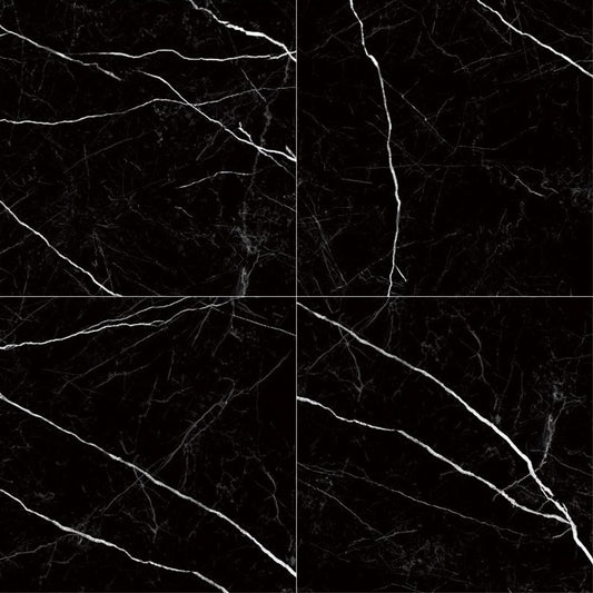 Nero Marquina Matte Porcelain Field Tile 32''x32''x3/8''