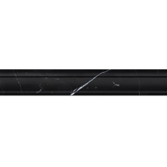 Nero Marquina Chairrail 2''x12'' Stone Molding Polished