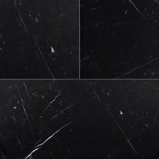 Nero Marquina Honed Marble Field Tile 12''x24''x3/8''