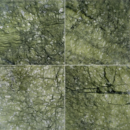 Olive Green Polished Marble Field Tile 12''x12''x3/8''