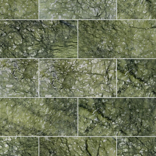 Olive Green Polished Marble Field Tile 6''x12''x3/8''