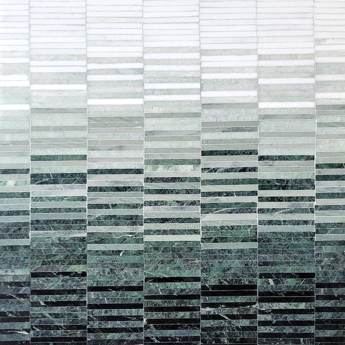 Ombre Linear Verde Stone Mosaic