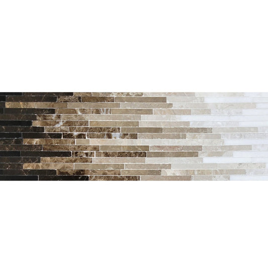 Ombre Rain 6'' Aspen Stone Mosaic Border