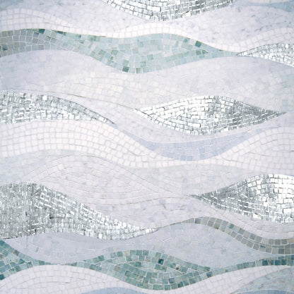 Glitz Onda Aqualine Weave Stone and Mirror Mosaic