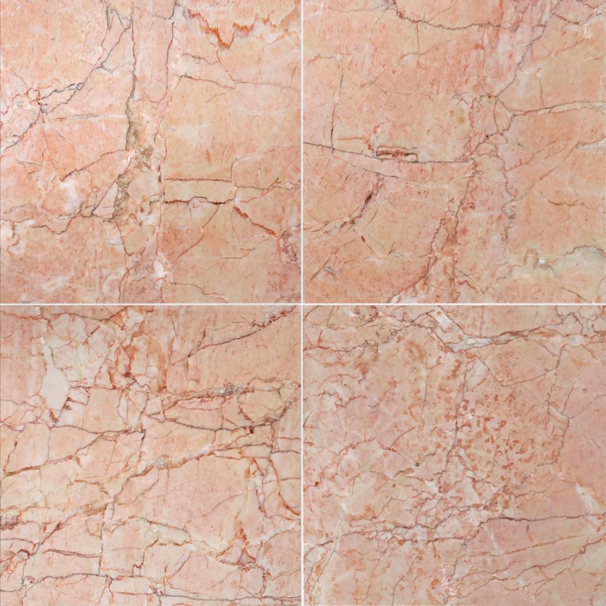 Pacific Peach Polished Marble Field Tile 12''x12''x3/8''