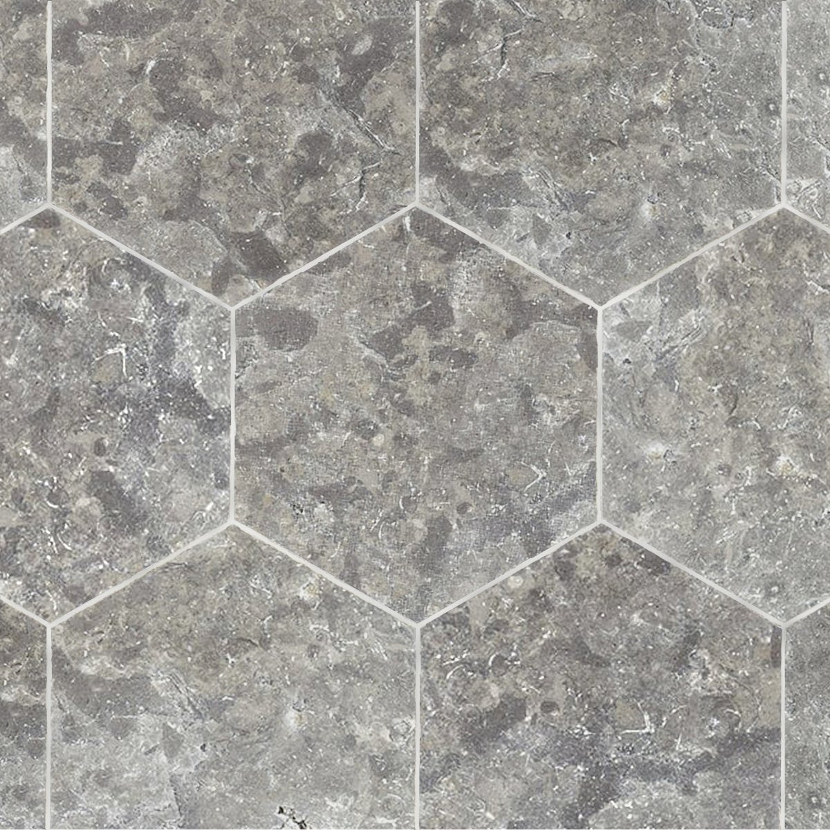 Palazzo Brun Brushed Textured Antique Limestone 7'' Hexagon