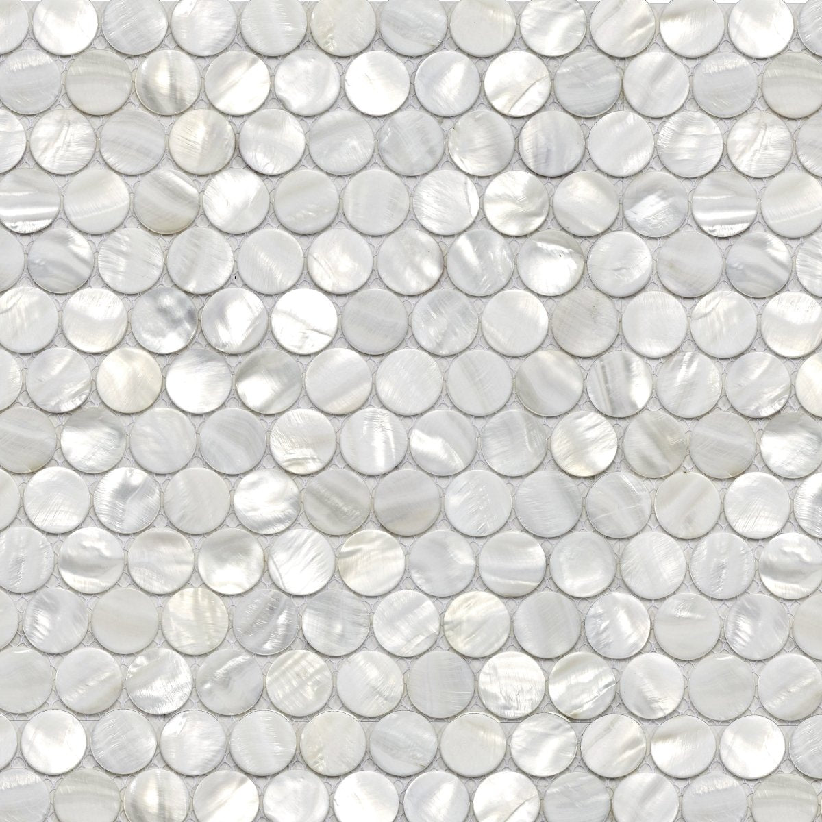 Shell Tile Round Trendy & High-Quality Backsplash Tile: Penny Round Pearl Shell Mosaic ...