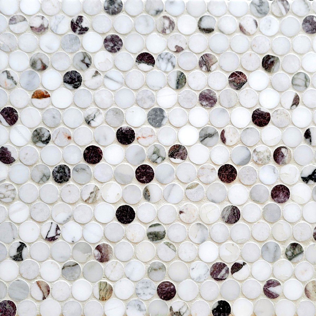 Penny Tile Breccia Capraia Rounds Stone Mosaic
