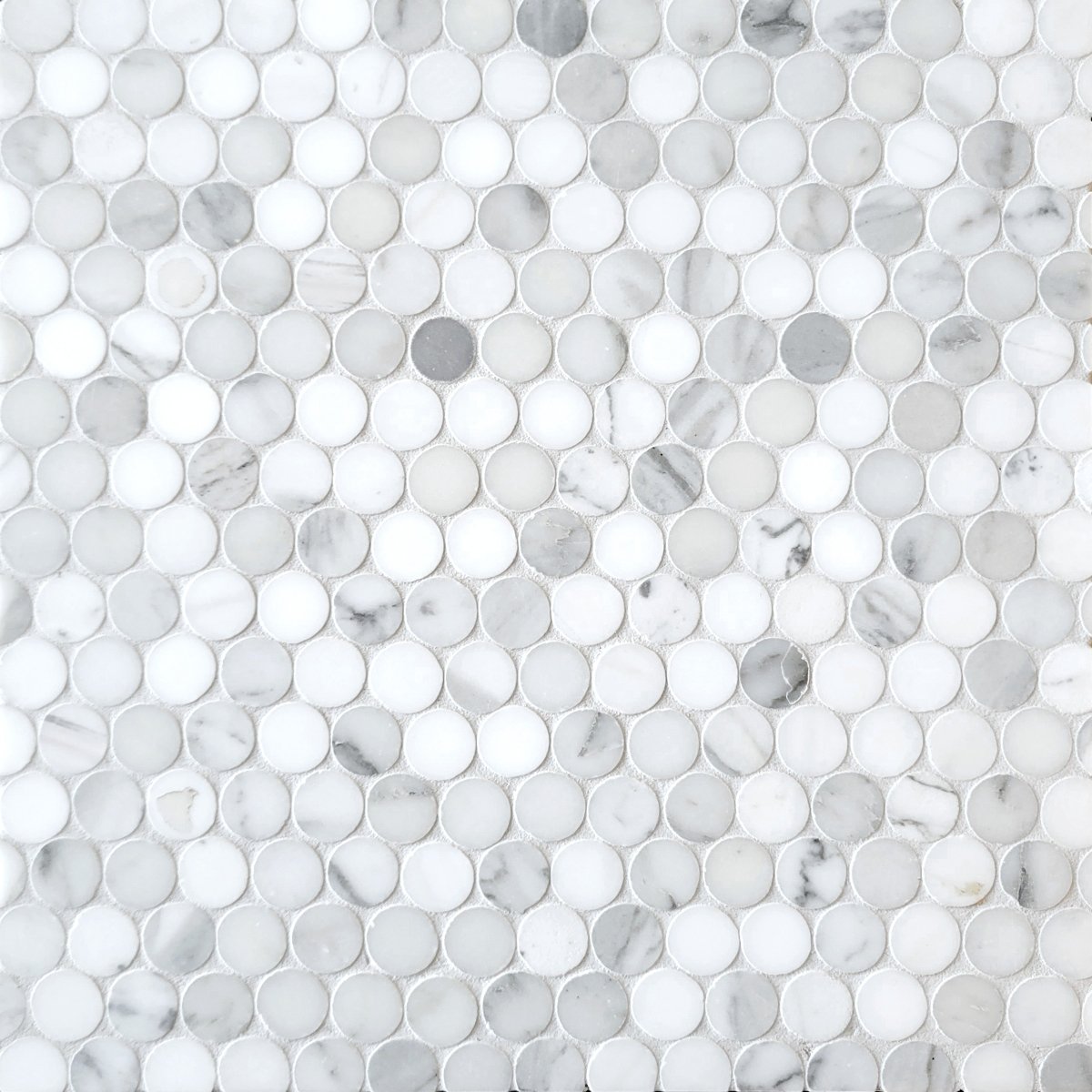 White Penny Round Mosaic Tile