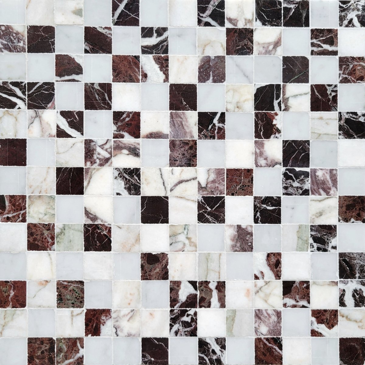 Piedmont Red Rock 1''x1'' Blend Stone Mosaic