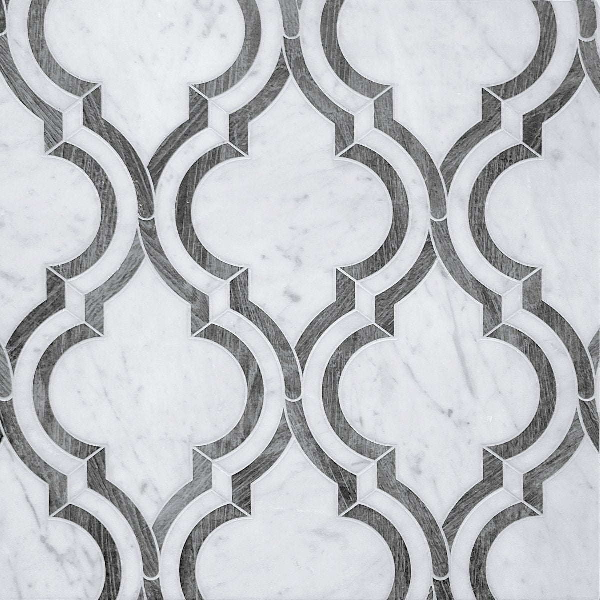 Casablanca Pring Small Arabesque Stone and Porcelain Waterjet Mosaic