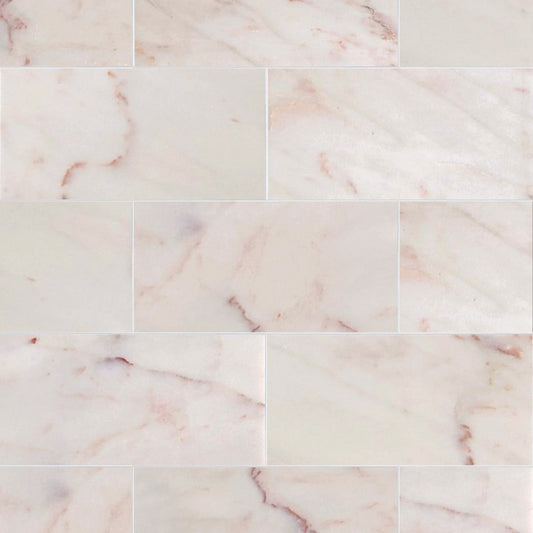Rosa Aurora Polished Marble Field Tile 6''x12''x3/8''