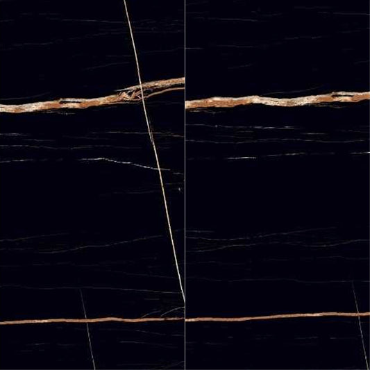 Sahara Black Polished Porcelain Field Tile 32''x64''x3/8''