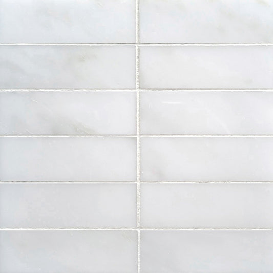 Stacked Afyon White 2''x6'' Stone Mosaic