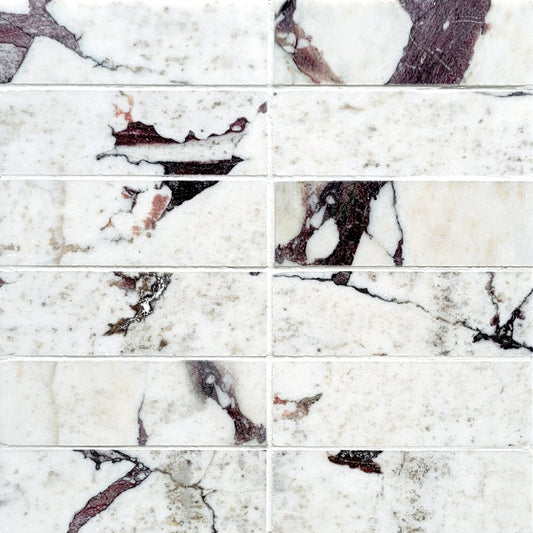Stacked Breccia Capraia 2''x6'' Stone Mosaic