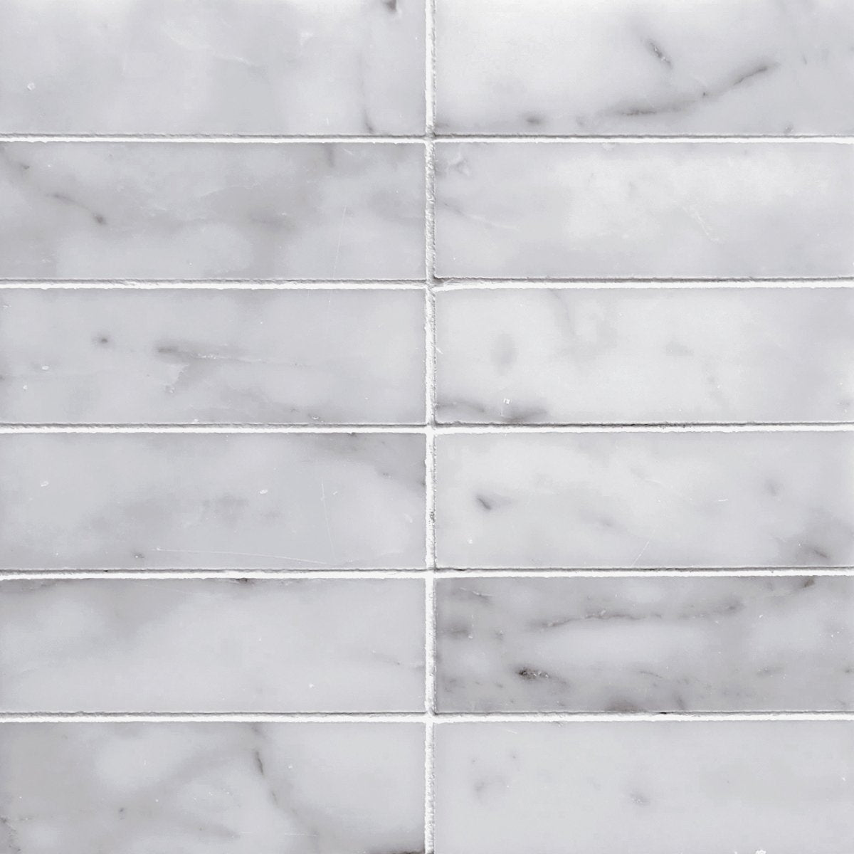 Stacked Carrara 2''x6'' Stone Mosaic