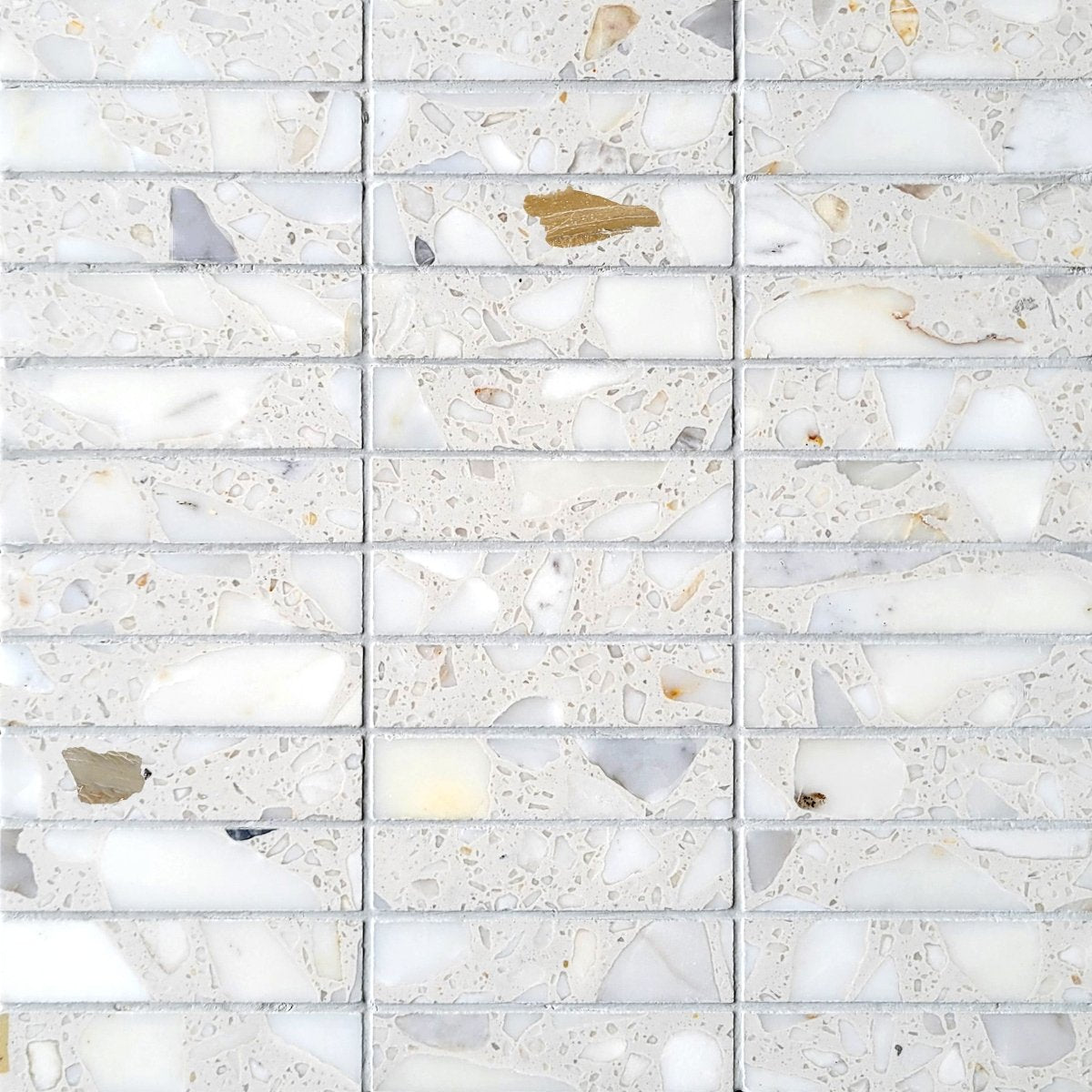 Stacked Linear Terrazzo Mosaic Tile