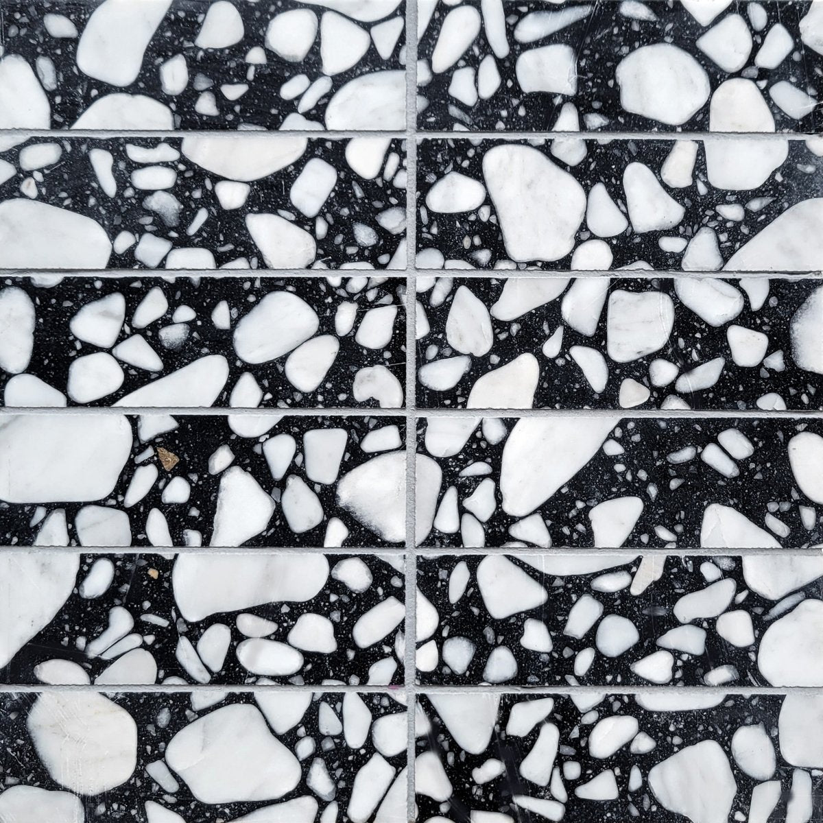 Stacked Moon Marble Terrazzo Honed 2''x6'' Mosaic