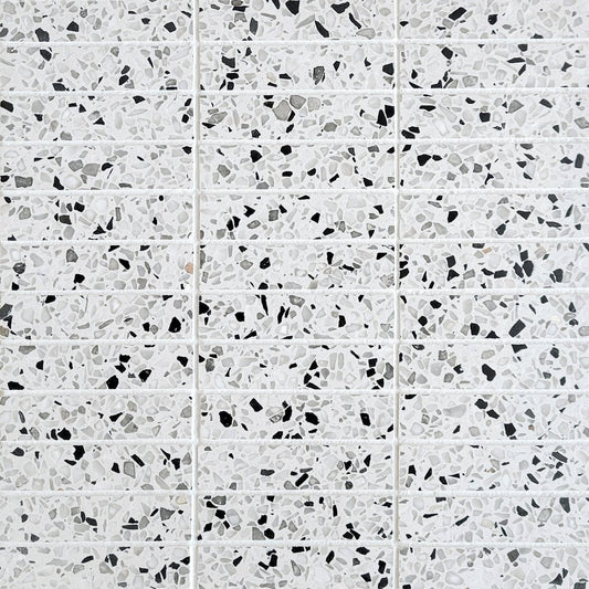 Stacked Papper Marble Terrazzo Honed 1''x4'' Stone Mosaic
