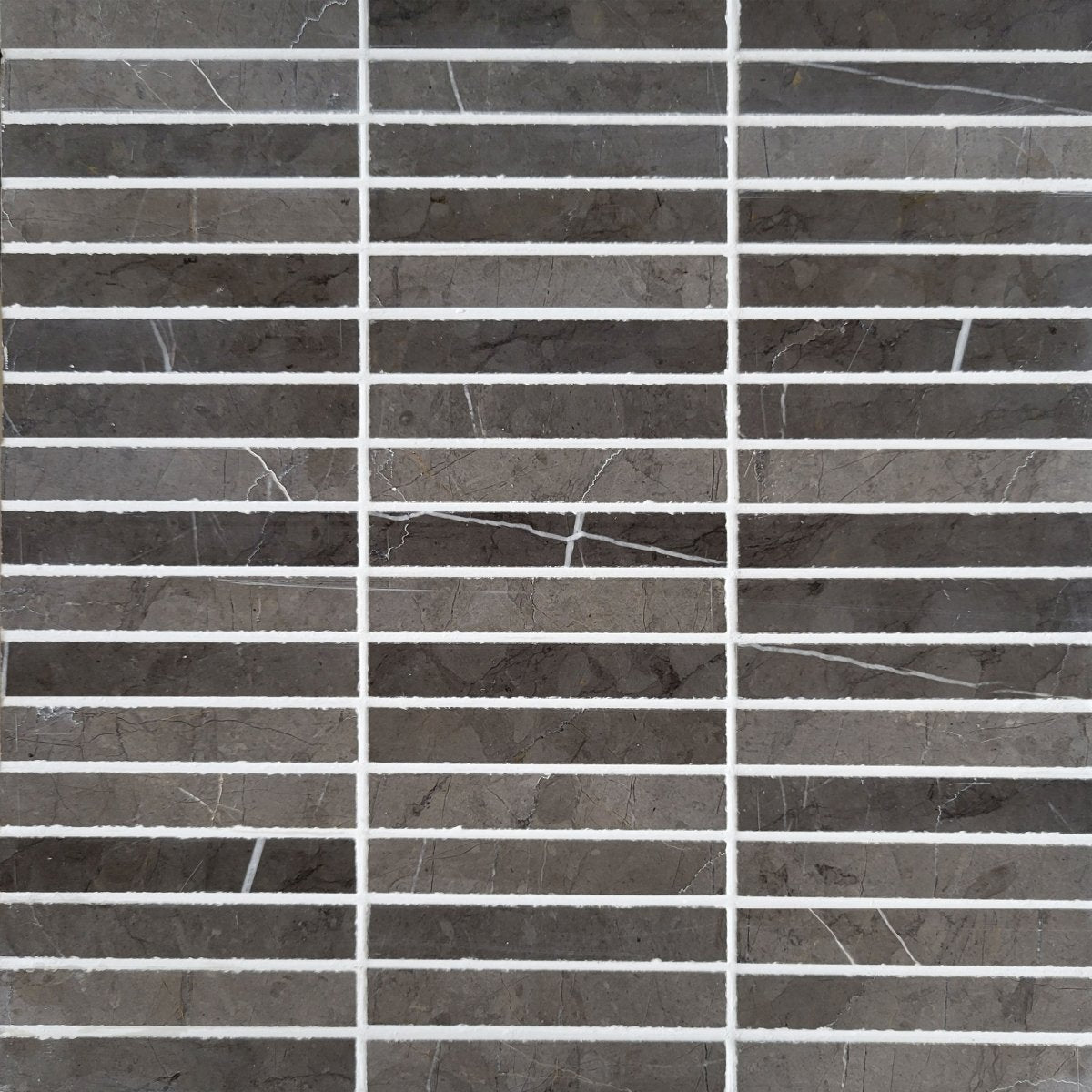 Stacked Pietra Grey 5/8''x3'' Stone Mosaic