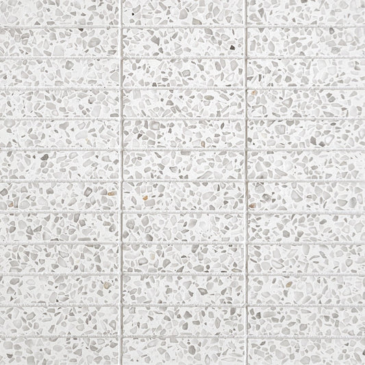 Stacked Sugar Marble Terrazzo Honed 1''x4'' Stone Mosaic