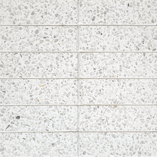 Stacked Sugar Marble Terrazzo Honed 2''x6'' Stone Mosaic