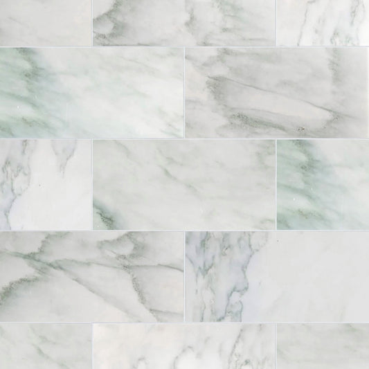Statuary Jade Honed Marble Field Tile 6''x12''x3/8''